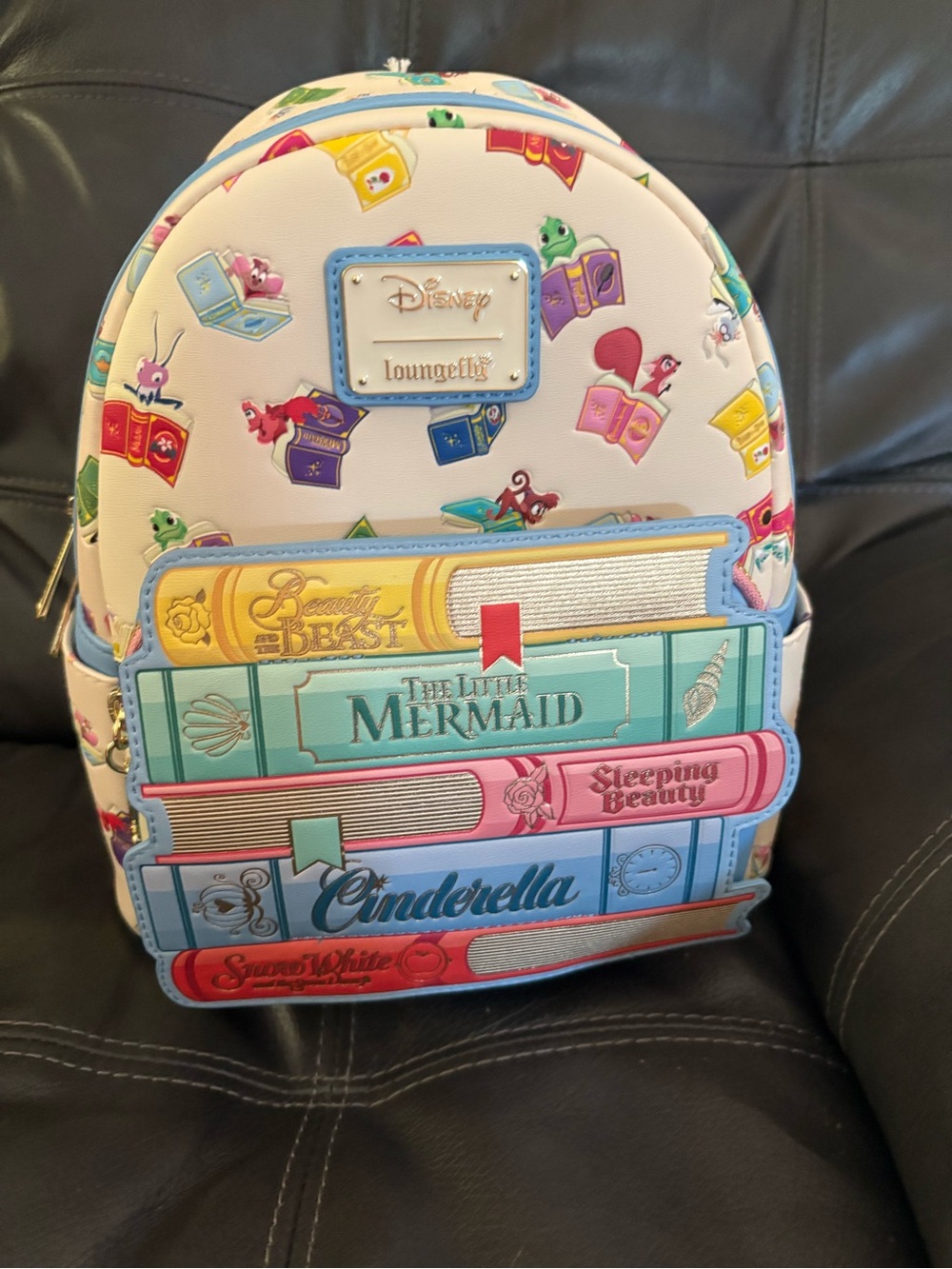 Loungefly Pastel Disney Storybook Stack Mini Backpack - Blue Trim